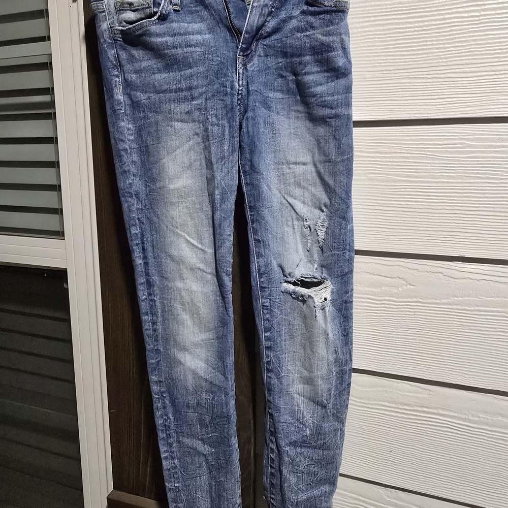 Flying Monkey Women's Light Blue Distressed Skinny Jeans